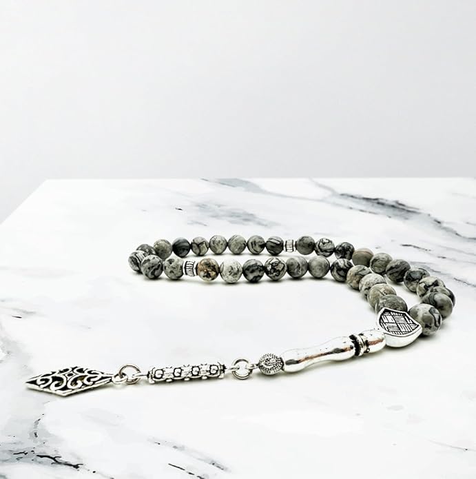 Jasper Map Agate Handmade Tasbih