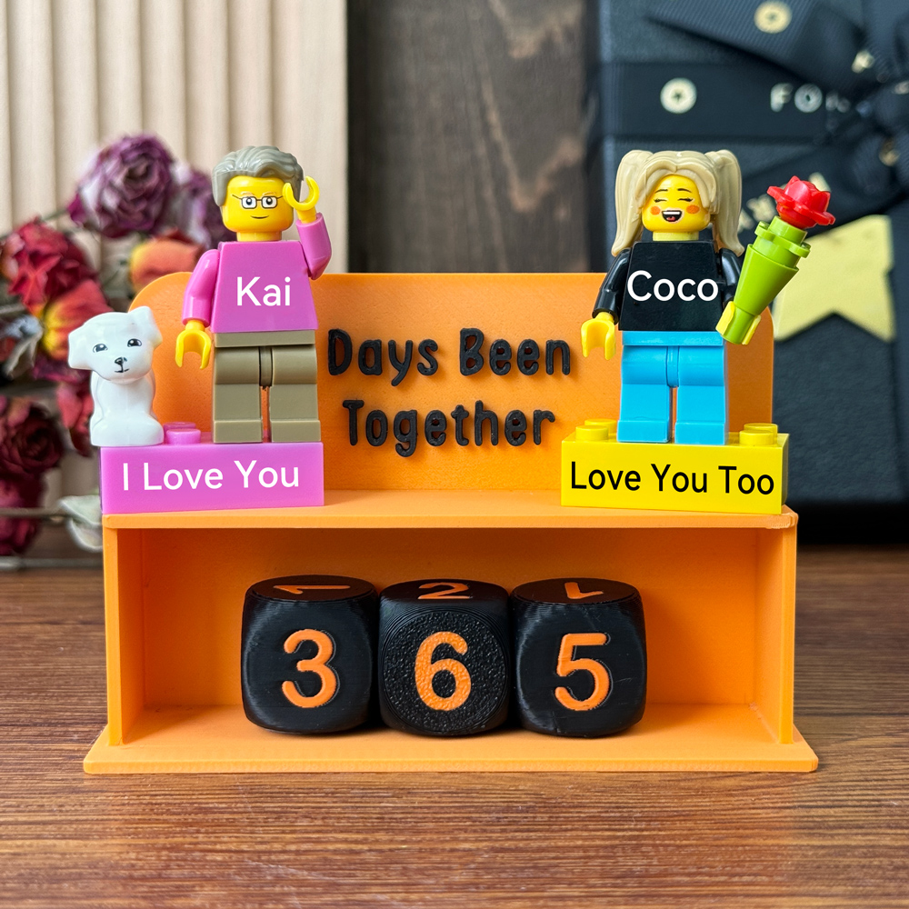Custom Couple Figure with Date Count Display Rack Valentine's Day Gift