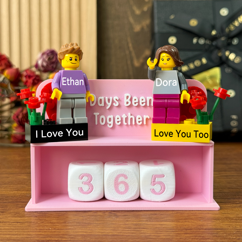 Custom Couple Figure with Date Count Display Rack Valentine's Day Gift