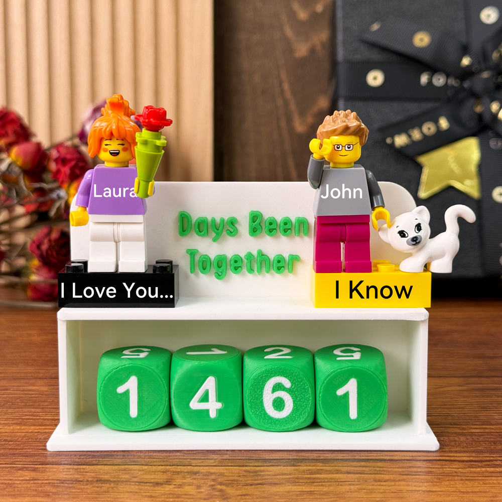Custom Couple Figure with Date Count Display Rack Valentine's Day Gift