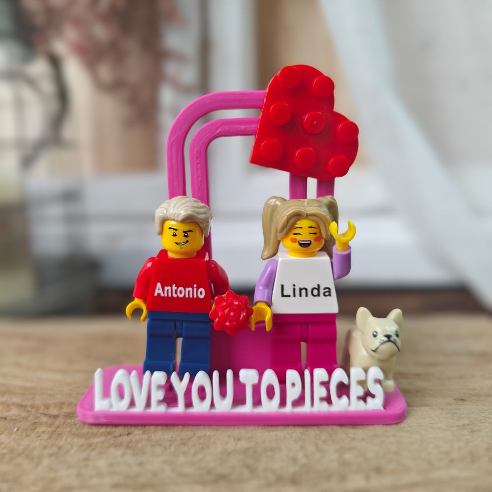 Custom Couple Figure Box with Photo Holder Valentine's Day Gift