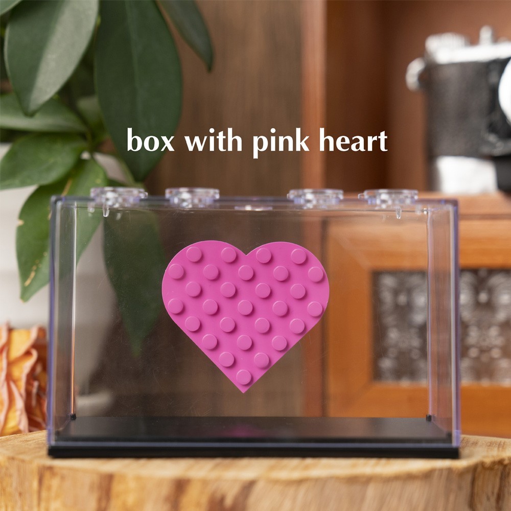 Custom Couple Figure Box with Brick Photo Valentine's Day Gift For Boyfriend Girfriend