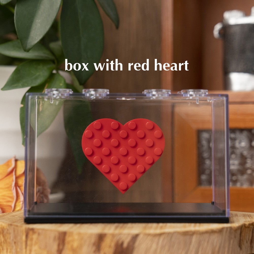 Custom Couple Figure Box with Brick Photo Valentine's Day Gift For Boyfriend Girfriend