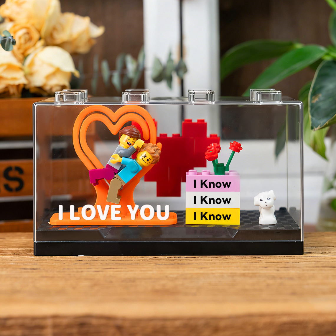 I Love You/ I Know Custom Couple Figure with Box Valentine's Day Gift