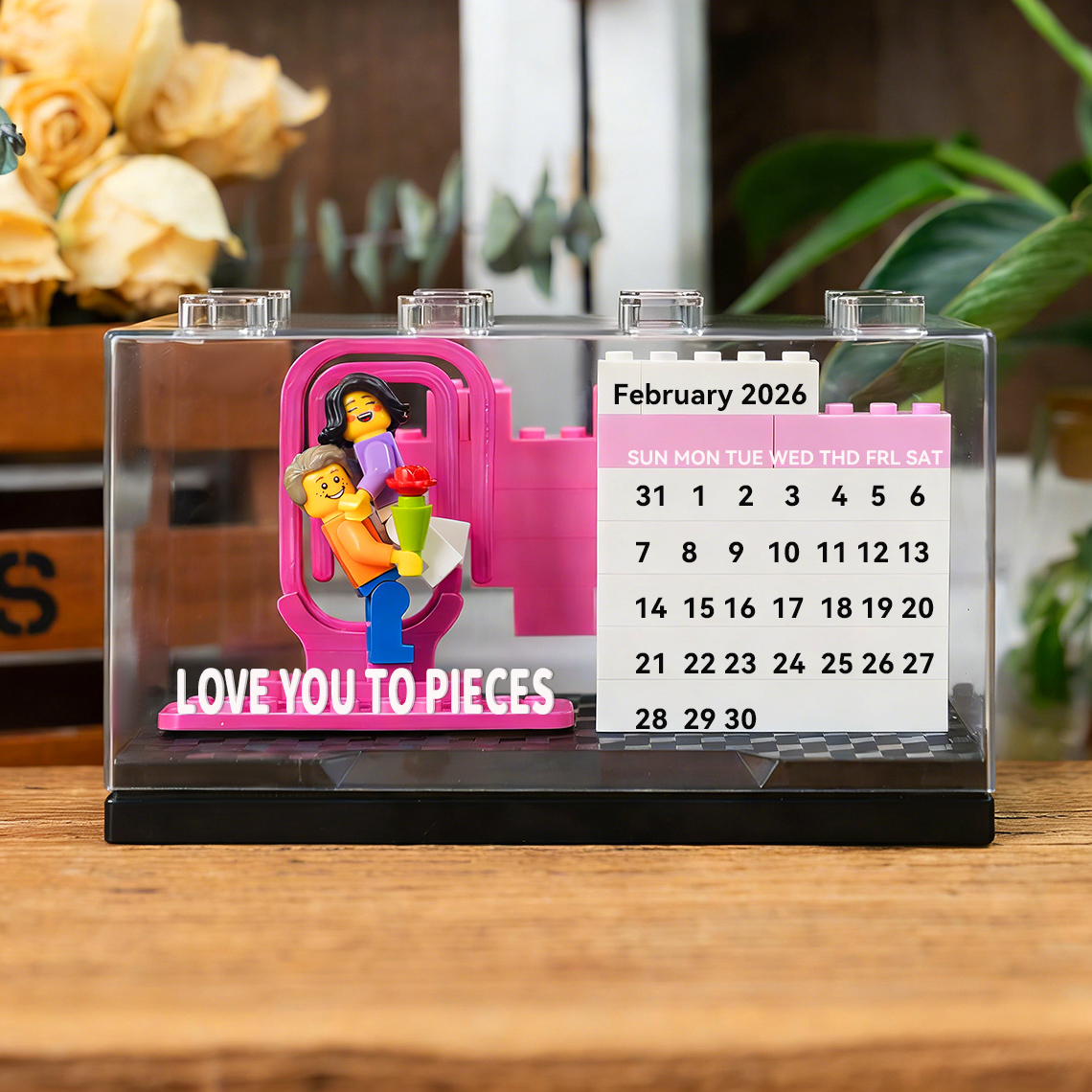Custom Couple Figure Box with Brick Calendar Valentine's Day Gift