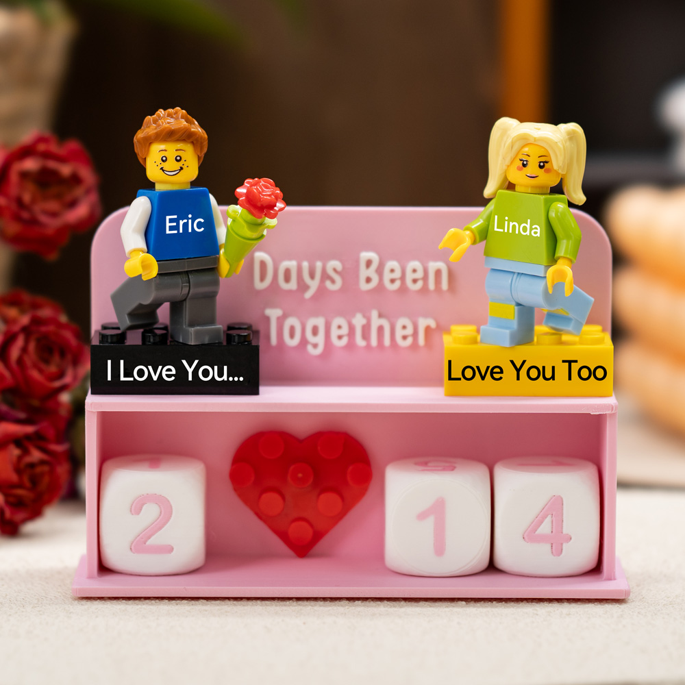 Custom Couple Figure with Date Count Display Rack Valentine's Day Gift