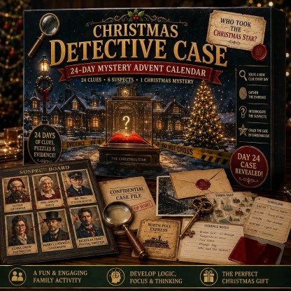 🎄24-Day Mystery Adventure Advent Calendar | Interactive Christmas Puzzle Game, 6 Story Themes, Hidden Clues & Hands-On Challenges 🧩
