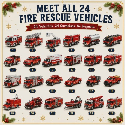 🚜Build the Fleet Collection 24-Day Vehicle Advent Calendar Series Christmas gifts