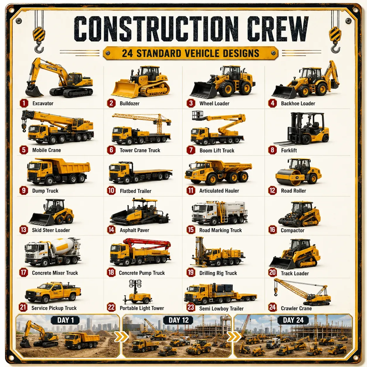 🚜Build the Fleet Collection 24-Day Vehicle Advent Calendar Series Christmas gifts
