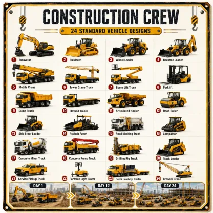 🚜Build the Fleet Collection 24-Day Vehicle Advent Calendar Series Christmas gifts