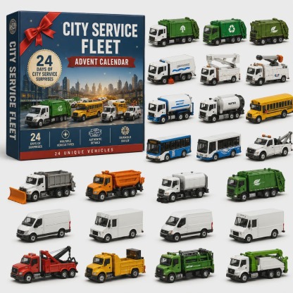 🚜Build the Fleet Collection 24-Day Vehicle Advent Calendar Series Christmas gifts