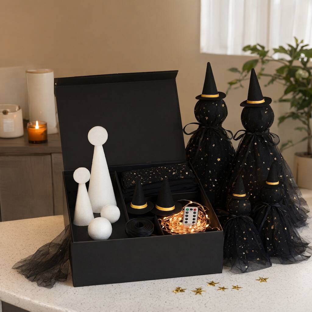 DIY Halloween Witch Doll Craft Kit, Table Top Halloween Decoration