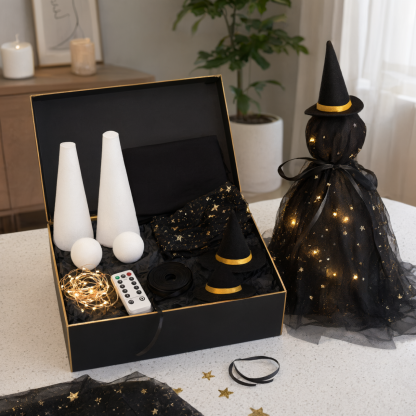 DIY Halloween Witch Doll Craft Kit, Table Top Halloween Decoration
