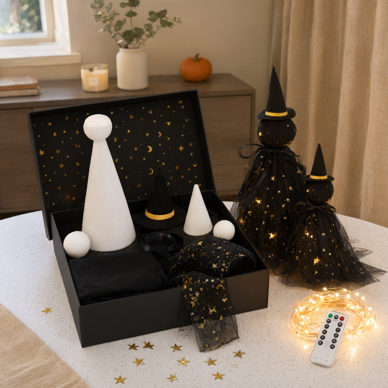 DIY Halloween Witch Doll Craft Kit, Table Top Halloween Decoration