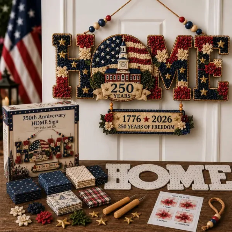 🔥49% Off Last Day - 🎄 ✨ DIY Fabric Poke Art HOME Sign Kit – No-Sew Seasonal Door & Wall Hanging Craft 🏡  (📦Buy 2 Free Shipping)