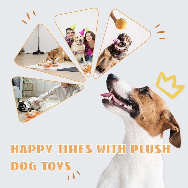 Orange Hide-and-Seek Plush Dog Toy