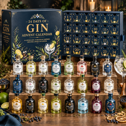 🍸 2026 Days of Gin Blind Box – 24-Day Festive Countdown, Gin Collectible Miniatures 🎄 Christmas