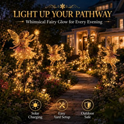 🔥✨ Enchanted Flower Fairy Solar Garden Light – Magical Glowing Outdoor Christmas Yard Decor 🧚🌸