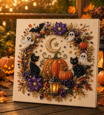 💥 LAST DAY | 49% OFF Halloween Pearl Art DIY Kit Turn Tiny Pearls Into Spooky-Cute Halloween Magic