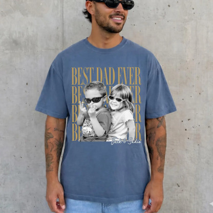 Custom Photo Dad Shirt Vintage Photo Tee Father’s Day Gift for Dad or Grandpa