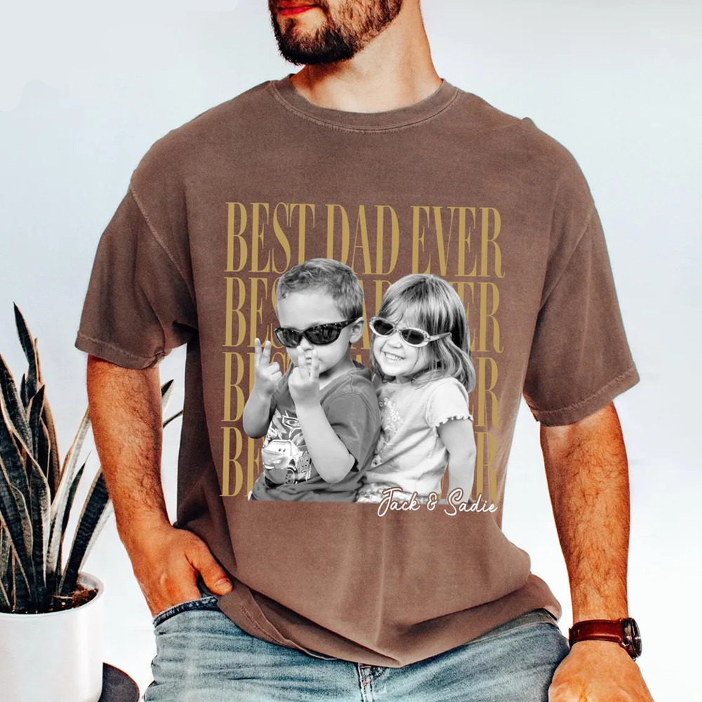 Custom Photo Dad Shirt Vintage Photo Tee Father’s Day Gift for Dad or Grandpa