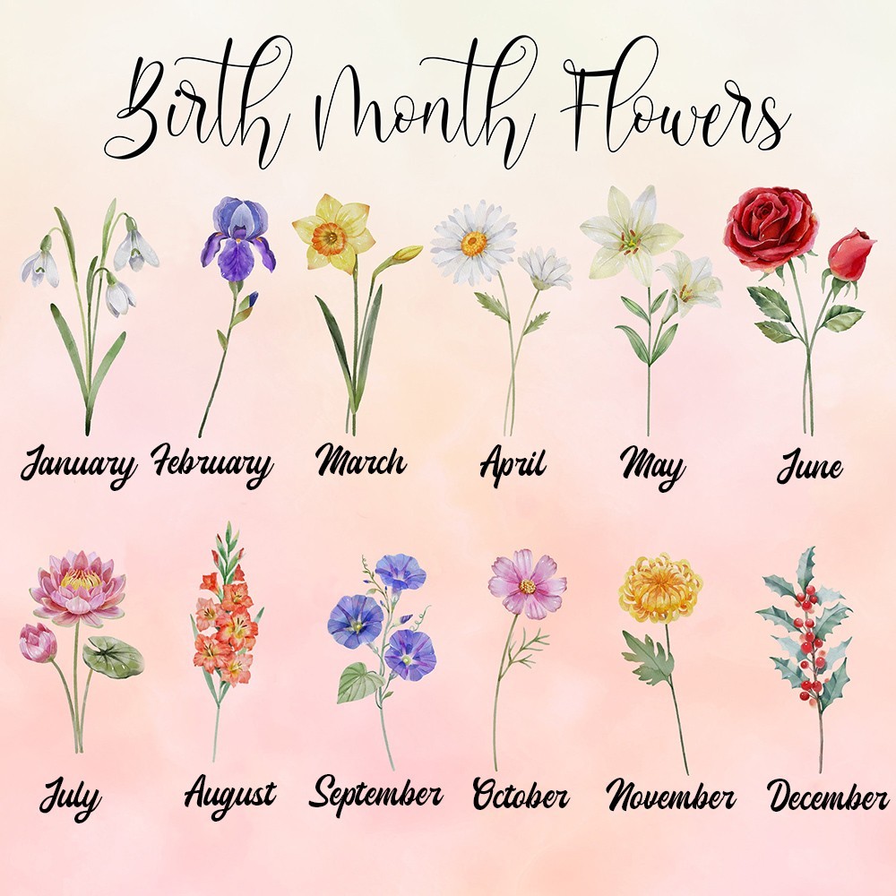 Custom Birth Flower Pot with Glass Flower Spring Decoration Mother's Day Gift