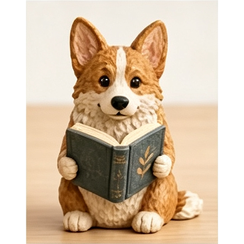 Reading Dog Book Decor