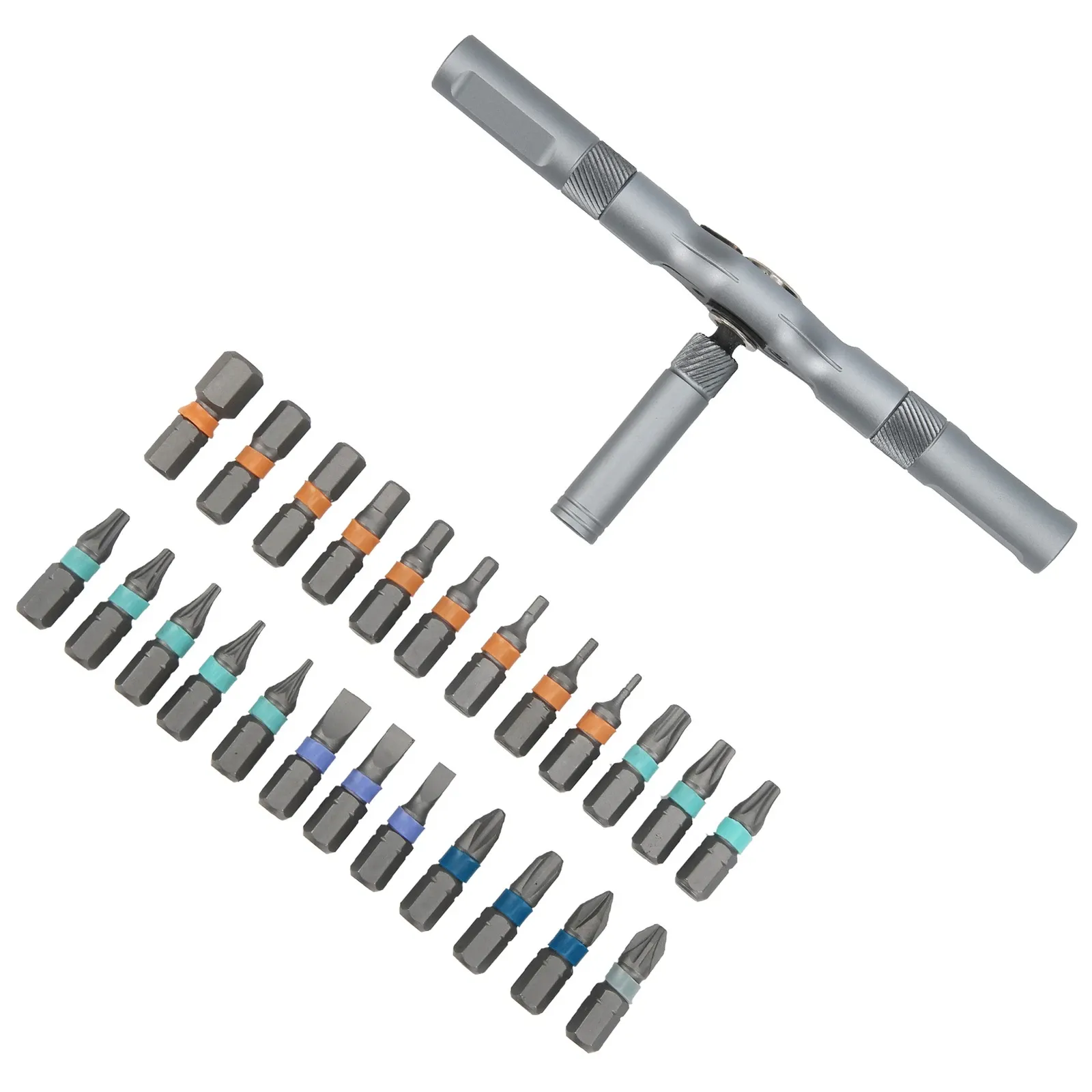 Ratchet Screwdriver Set 24-in-1 Bit Repair Tool Manual Hardware With Handle