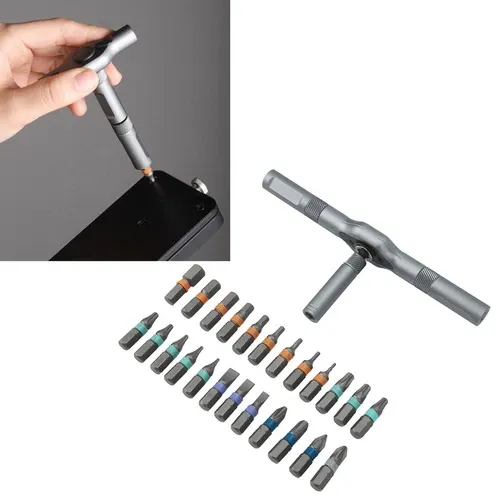 Ratchet Screwdriver Set 24-in-1 Bit Repair Tool Manual Hardware With Handle