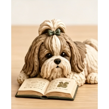Reading Dog Book Decor