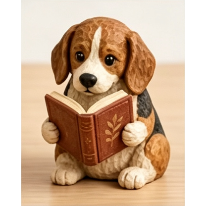 Reading Dog Book Decor