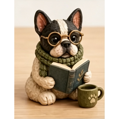 Reading Dog Book Decor
