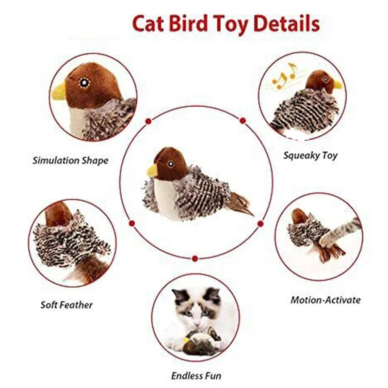 Upgraded Simulated Chirping Bird，Cat toy Bird