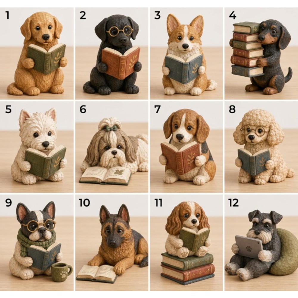 Reading Dog Book Decor