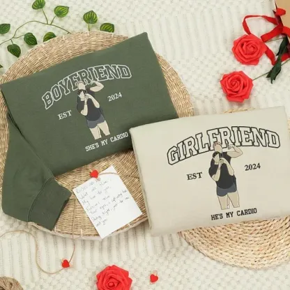 Personalized Embroidered Photo Couple Boyfriend and Girlfriend Matching Sweatshirts