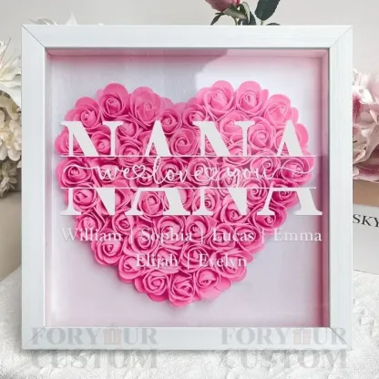 Mom We Love You - Personalized Flower Shadow Box Mother's Day Gift