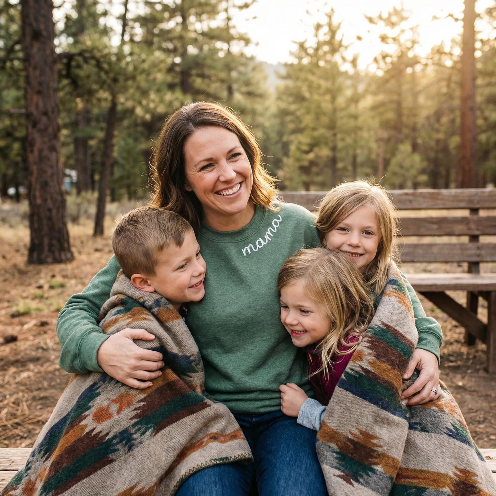 Custom Embroidered Mama Sweatshirt With Child Name - Mom Birthday Sweatshirt - Minimalist Momma Sweater - Mother's Day Gift