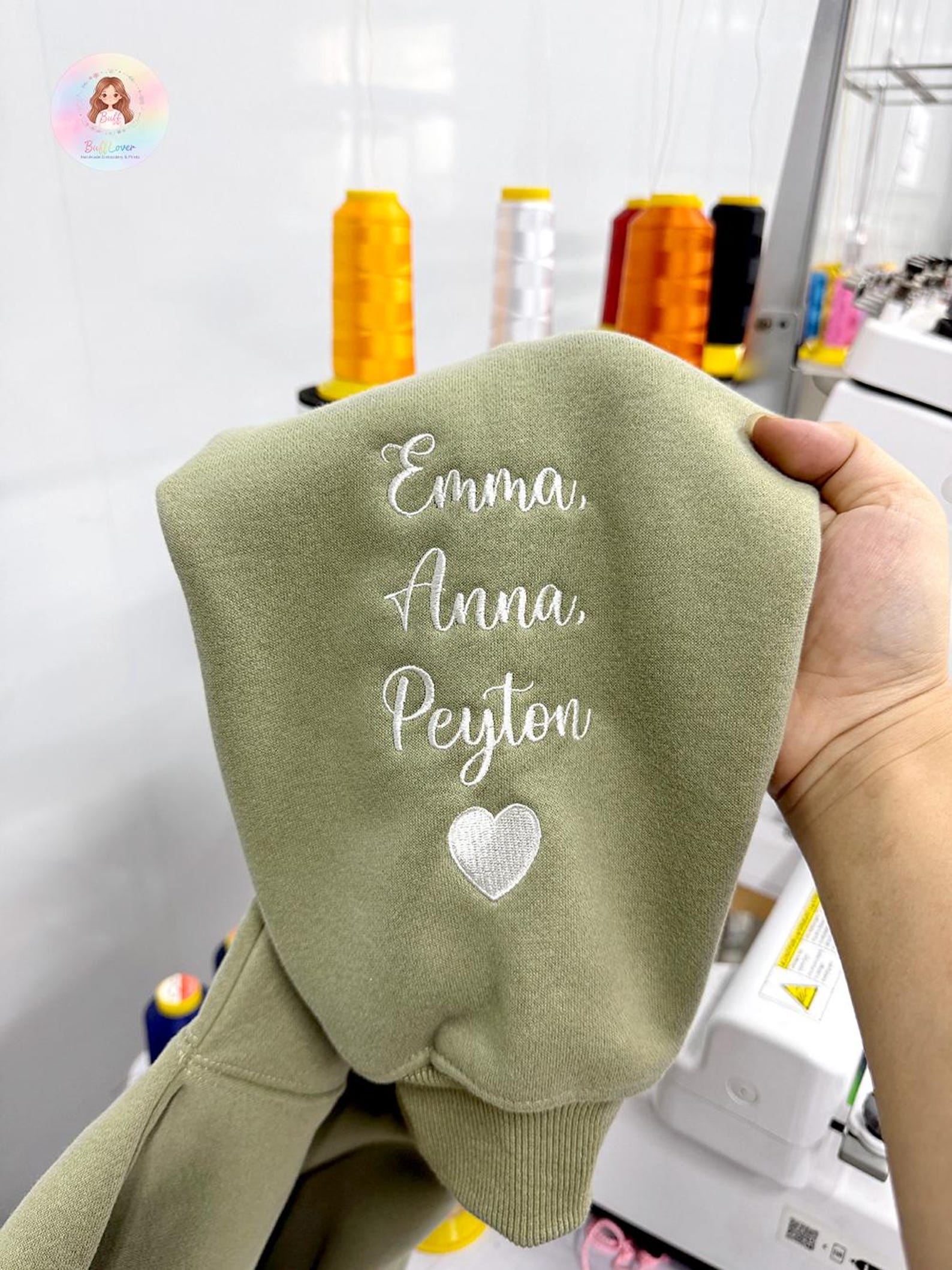 Custom Embroidered Mom Portrait Sweatshirt Mother's Day Gift Idea