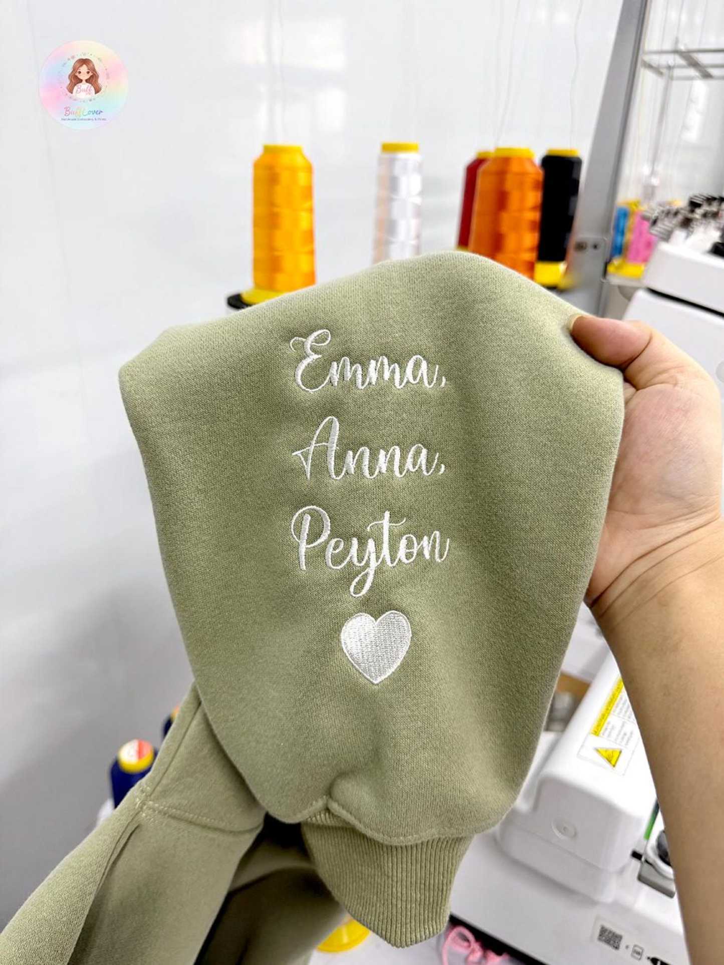 Custom Embroidered Mom Portrait Sweatshirt Mother's Day Gift Idea