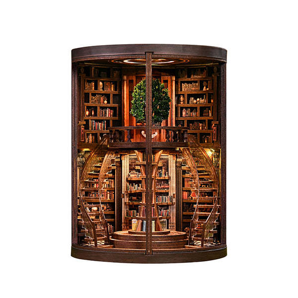 Wisdom Rings Library 3D Wooden Puzzle Gift For Diy Fans Book Reader Birthday Christmas Gift