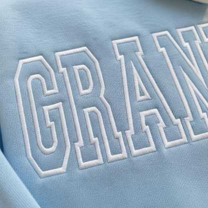 Custom Gigi Mimi Mama Grandma Embroidered Sweatshirt & Hoodie Mothers Day Gifts for Her Personalized Embroidery Grandma Crewneck
