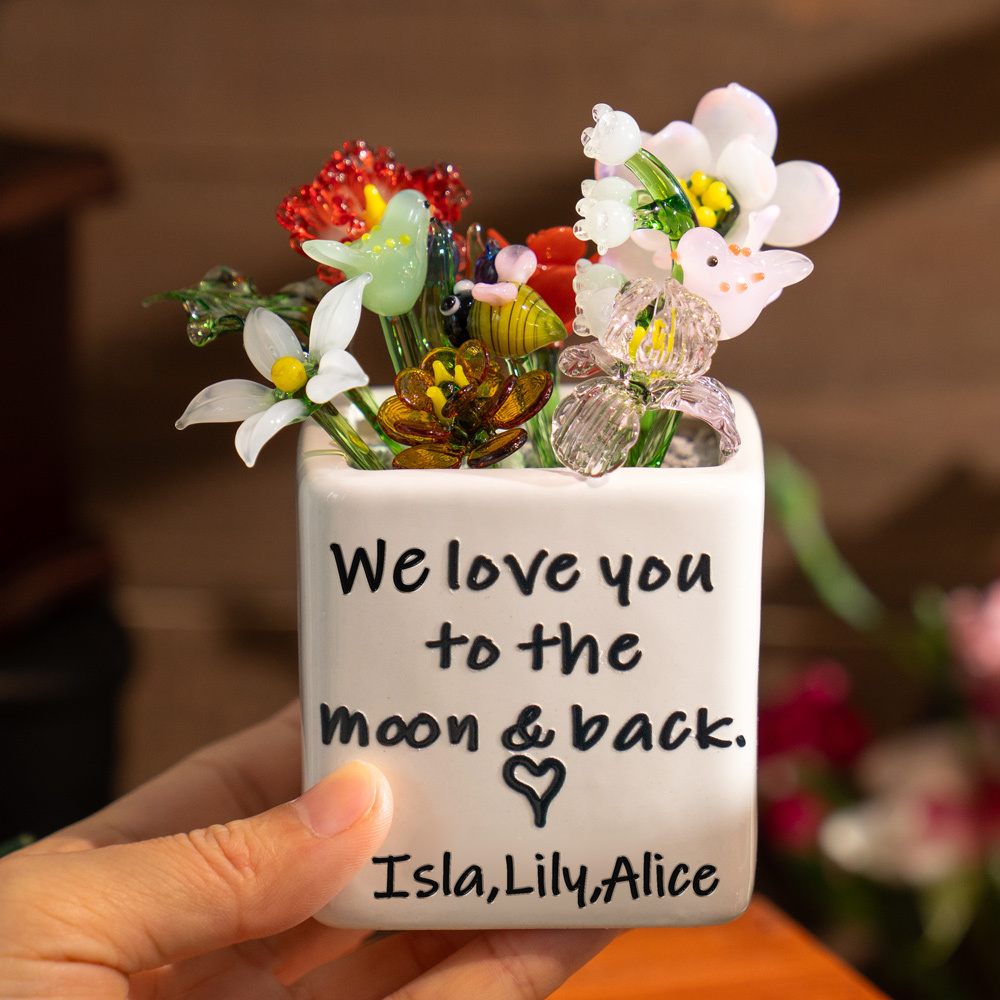 [Copy]Custom Mini Glass Birth Month Flower with Plant Pot Keepsake Gifts For Mother's Day Gift Ideas