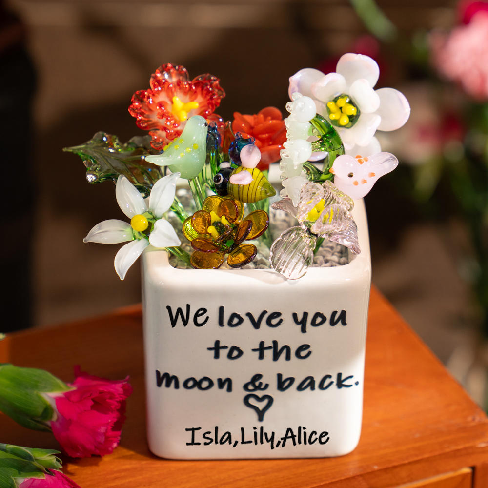 [Copy]Custom Mini Glass Birth Month Flower with Plant Pot Keepsake Gifts For Mother's Day Gift Ideas