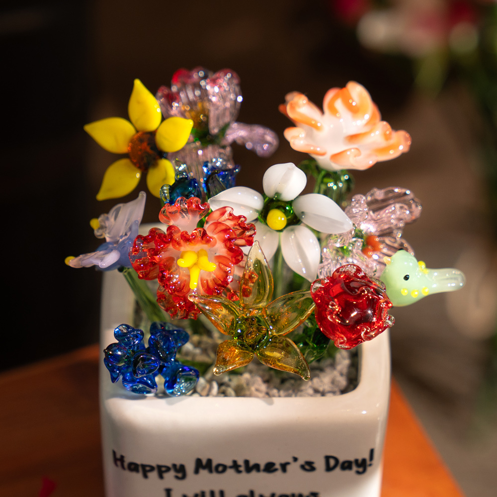 [Copy]Custom Mini Glass Birth Month Flower with Plant Pot Keepsake Gifts For Mother's Day Gift Ideas