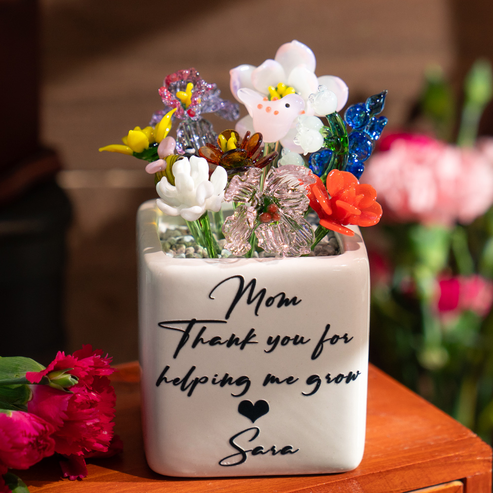 [Copy]Custom Mini Glass Birth Month Flower with Plant Pot Keepsake Gifts For Mother's Day Gift Ideas