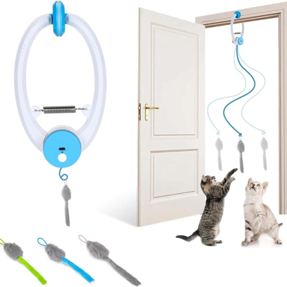 Smart USB Rechargeable Door Hanging Automatic Retractable Cat Enrichment Interactive Toys