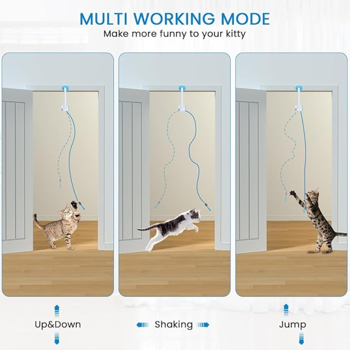 Smart USB Rechargeable Door Hanging Automatic Retractable Cat Enrichment Interactive Toys