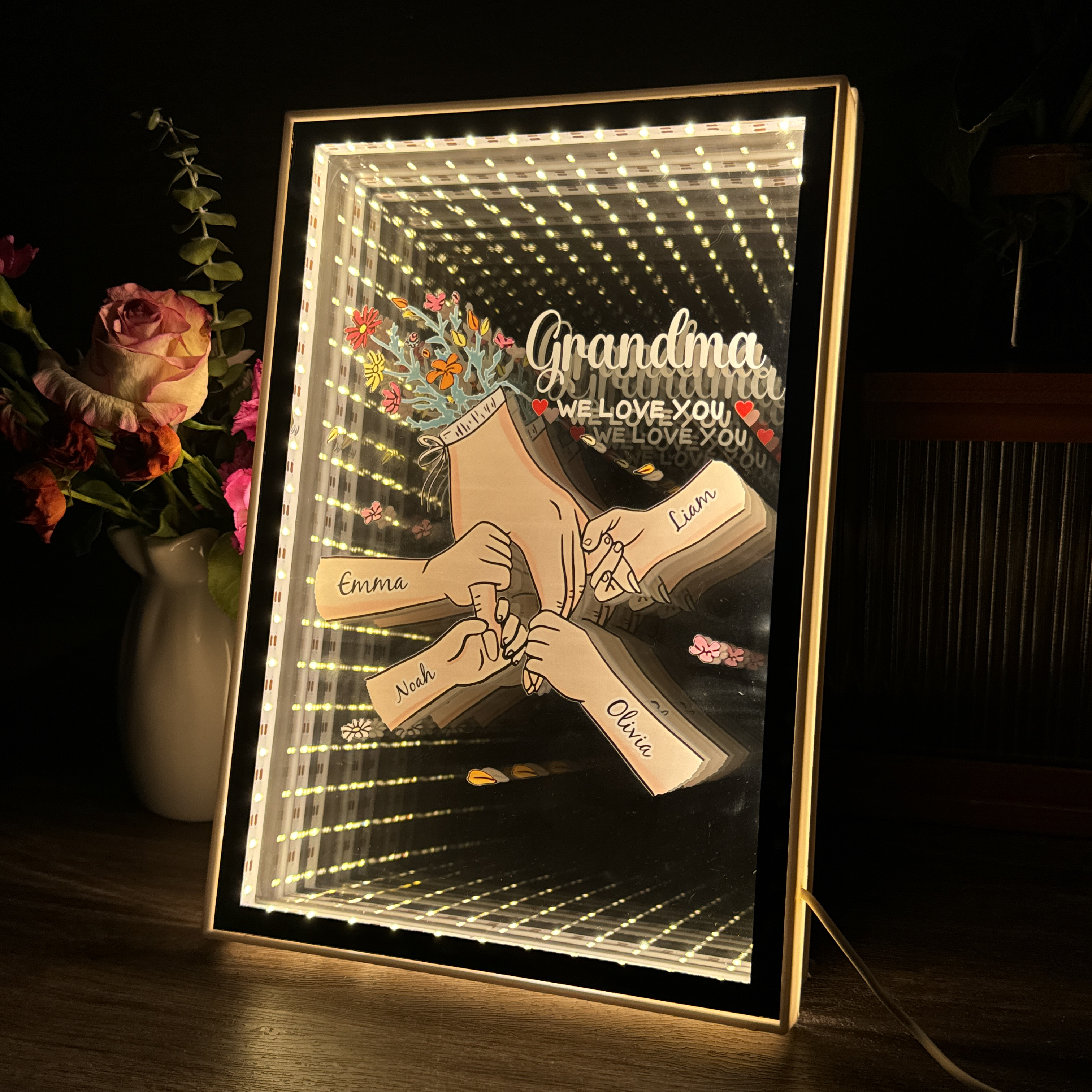 Personalized Mom We Love You Starry Mirror Light Box Mother's Day Gift