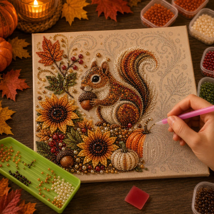 🔥 Last Day 49% OFF - 🍂💎 Autumn Pearl Painting Kit – Relaxing DIY Craft to Create Sparkling Fall Artwork 🖌️