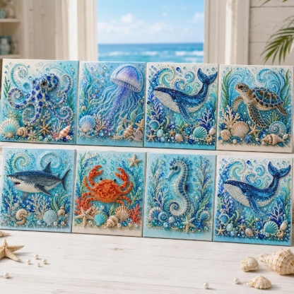 🔥 Last Day 50% OFF - 🌊✨ Ocean Theme Pearl Art DIY Kit – Relaxing DIY Craft to Create Stunning Coastal Artwork